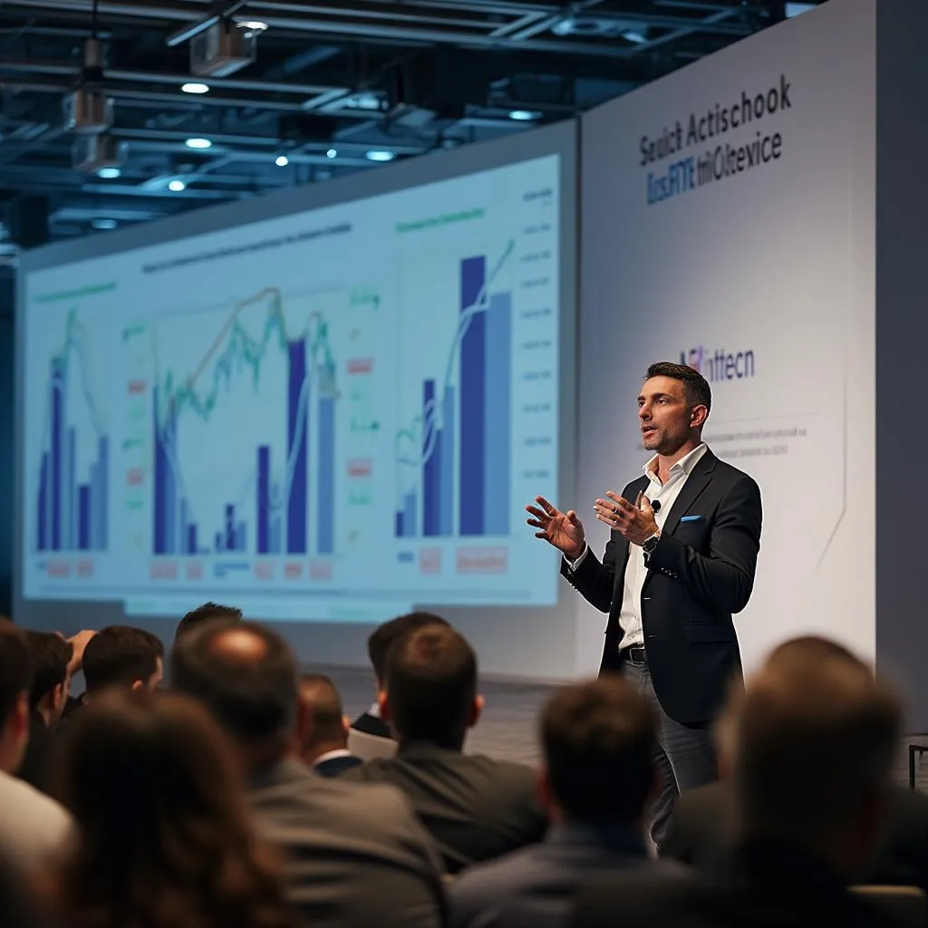 Présentation lors d'une conférence FinTech